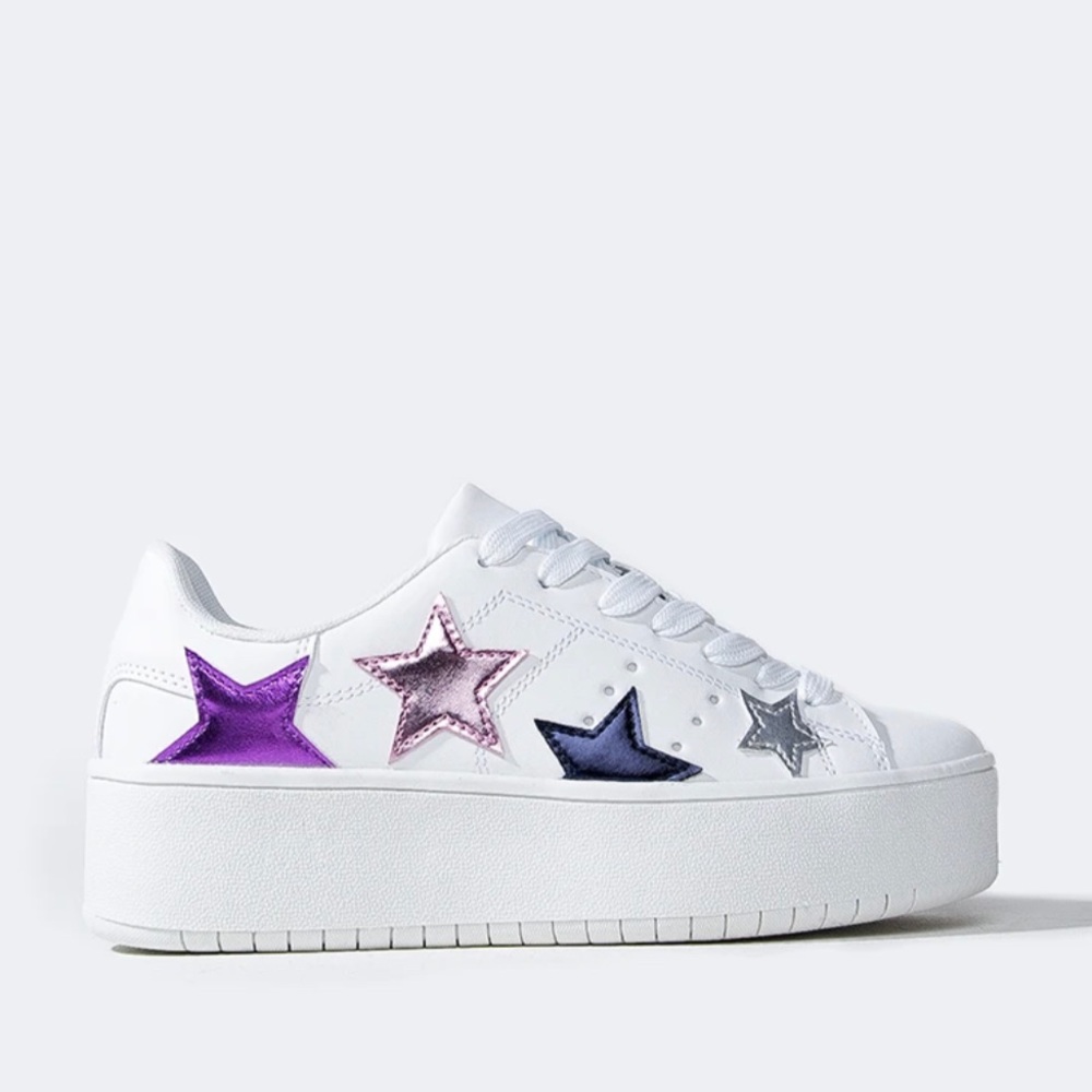 Lace Up Platform Sneakers /White
